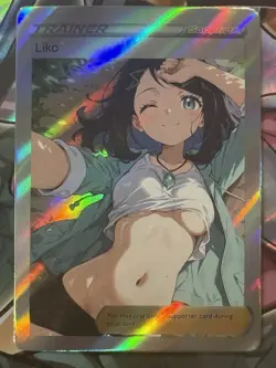 Pokemon Liko Anime Waifu Custom DIY Trainer Art Pokemon card - Image 2