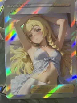 Pokemon Lillie Anime Waifu Custom DIY Trainer Art Pokemon card - Image 1