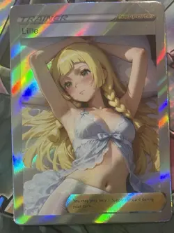 Pokemon Lillie Anime Waifu Custom DIY Trainer Art Pokemon card - Image 2