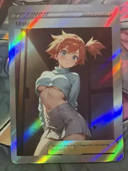Pokemon Misty Anime Waifu Custom DIY Trainer Art Pokemon card - Image 1