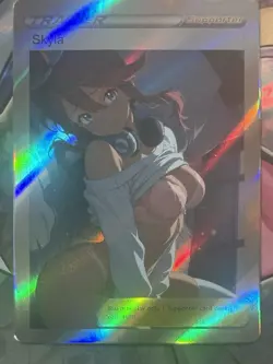 Pokemon Skyla Anime Waifu Custom DIY Trainer Art Pokemon card - Image 1