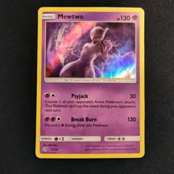 Mewtwo 12/18 Detective Pikachu Holo Pokemon Tcg Card DAMAGED - Image 1