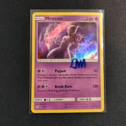 Mewtwo 12/18 Detective Pikachu Holo Pokemon Tcg Card DAMAGED - Image 3