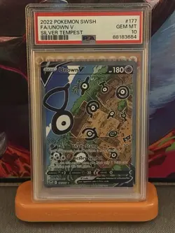 2022 Pokemon Unown V 177/195 SWSH Silver Tempest Alt Art PSA GEM MINT 10 - Image 1