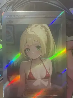 Pokemon Lillie Anime Waifu Custom DIY Trainer Art Sexy Pokemon card - Image 1