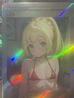 Pokemon Lillie Anime Waifu Custom DIY Trainer Art Sexy Pokemon card - Image 2