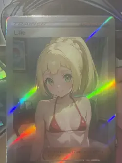 Pokemon Lillie Anime Waifu Custom DIY Trainer Art Sexy Pokemon card - Image 3