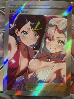 Pokemon Liko & Iono Anime Waifu Custom DIY Trainer Art Sexy Pokemon card - Image 1