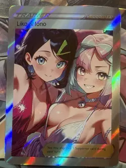 Pokemon Liko & Iono Anime Waifu Custom DIY Trainer Art Sexy Pokemon card - Image 2