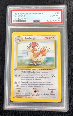 1999 Pokemon German Tauboga Pidgeotto 1st edition #22 Graded Gem Mint PSA 10 - Image 1