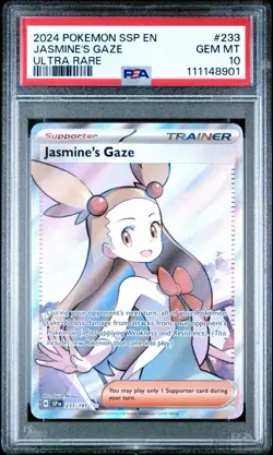 Jasmine's Gaze 233/191 Ultra Rare GEM MINT PSA 10. Pokemon S&V Surging Sparks - Image 1