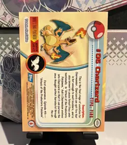 2000 Topps Pokemon TV Animation Series Black Logo #06 Charizard - Image 2