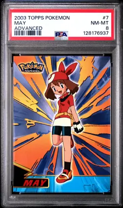 2003 TOPPS POKEMON ADVANCED #7 MAY PSA 8 - Image 1