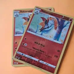 Reverse Holo Volcarona 025/159 & non holo Crown Zenith SWSH pokemon cards bundle - Image 1