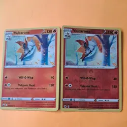 Reverse Holo Volcarona 025/159 & non holo Crown Zenith SWSH pokemon cards bundle - Image 2