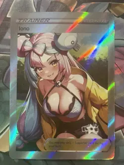Pokemon Iono Anime Waifu Custom DIY Trainer Art Pokemon card - Image 1