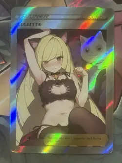 Pokemon Lusamine Anime Waifu Custom DIY Trainer Art Pokemon card - Image 1