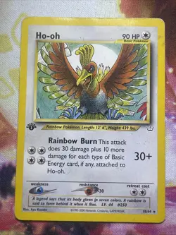 Pokemon Neo Revelation 1st Edition Ho-Oh Non Holo Rare 18/64 Mp Mod Played - Image 1
