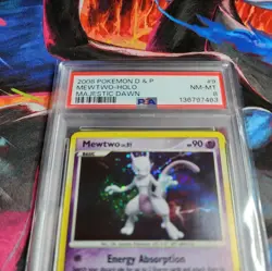 2008 POKEMON DIAMOND & PEARL MAJESTIC DAWN #9 MEWTWO-HOLO PSA 8 - Image 2