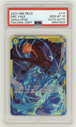 PSA 10 Eric Vale Sanji OP06-119 One Piece TCG Wings of the Captain SEC - Image 1