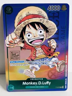 Monkey D. Luffy P-037 One Piece Promo Card TCG 1st Anniversary Stamped Foil NM - Image 1