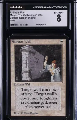 1993 MAGIC: THE GATHERING LTD ED (ALPHA) RARE ANIMATE WALL CGC 8 - Image 1