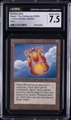 1993 MAGIC: THE GATHERING LTD ED (ALPHA) RARE KORMUS BELL CGC 7.5 - Image 1