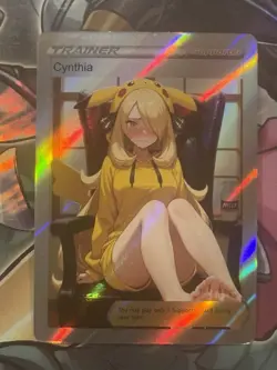 Pokemon Cynthia Anime Waifu Custom DIY Trainer Art Pokemon card - Image 1