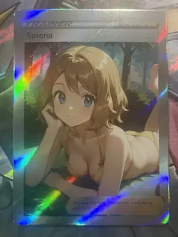 Pokemon Serena Anime Waifu Custom DIY Trainer Art Pokemon card - Image 1