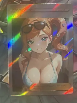 Pokemon Sonia Anime Waifu Custom DIY Trainer Art Pokemon card - Image 1