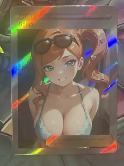 Pokemon Sonia Anime Waifu Custom DIY Trainer Art Pokemon card - Image 2