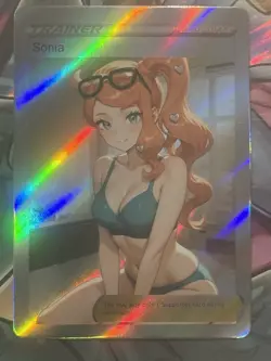 Pokemon Sonia Anime Waifu Custom DIY Trainer Art Pokemon card - Image 2