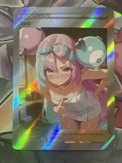 Pokemon Iono Anime Waifu Custom DIY Trainer Art Pokemon card - Image 1