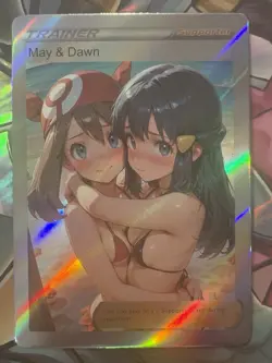 Pokemon May & Dawn Anime Waifu Custom DIY Trainer Art Sexy Pokemon card - Image 2