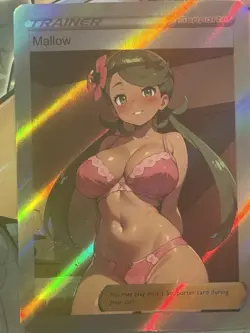 Pokemon Mallow Anime Waifu Custom DIY Trainer Art Pokemon card - Image 2