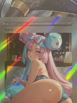 Pokemon Iono Anime Waifu Custom DIY Trainer Art Pokemon card - Image 1