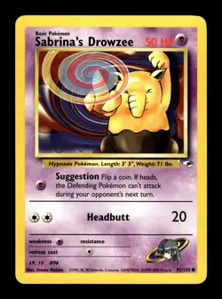 6-02-08 PWE pokemon unplayed . 2000 gym heroes sabrina's drowzee #92/132 - Image 1
