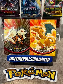 Topps Pokemon TCG Charizard/Arcanine - #06/59 NonHolo/holo 1 Blue/1 black Logo - Image 1