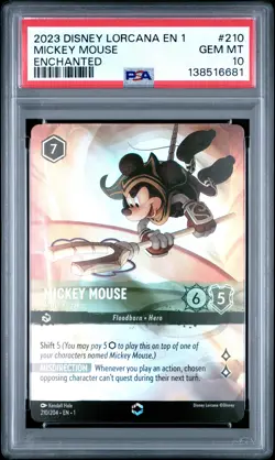 2023 DISNEY LORCANA EN 1-THE FIRST CHAPTER MICKEY MOUSE - ARTFUL ROGUE PSA 10 - Image 1
