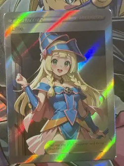 Pokemon Lillie X Dark Magician Girl Anime Waifu Custom Trainer Pokemon card - Image 1
