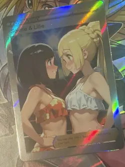 Pokemon Lillie & Selene Anime Waifu Custom DIY Trainer Art Sexy Pokemon card - Image 3