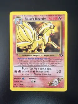 Blaine's Ninetales 21/132 - Pokemon Gym Challenge Unlimited Rare Card WOTC - MP - Image 1