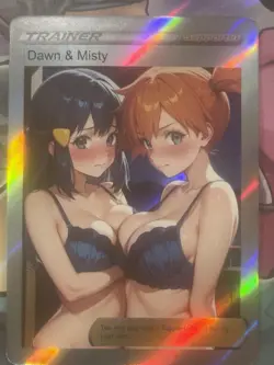Pokemon Misty & Dawn Anime Waifu Custom DIY Trainer Art Sexy Pokemon card - Image 2