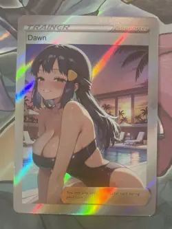 Pokemon Dawn Anime Waifu Custom DIY Trainer Art Pokemon card - Image 2
