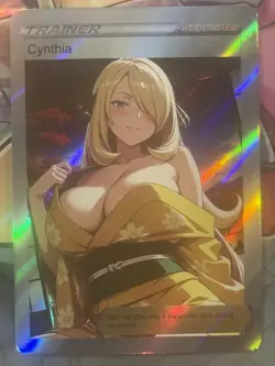 Pokemon Cynthia Anime Waifu Custom DIY Trainer Art Pokemon card - Image 2