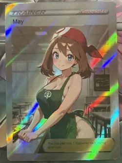 Pokemon May Anime Waifu Custom DIY Trainer Art Pokemon card - Image 2