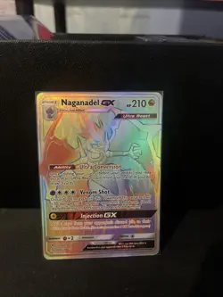 Pokemon Carr Naganadel GX Rainbow Secret Rare Card 249/236 Unified Minds - Image 1
