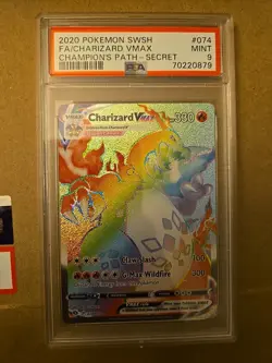 2020 Pokemon Champion's Path Charizard VMAX 074/093 PSA 9 MINT - Image 1