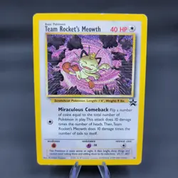 Pokemon TCG Team Rocket's Meowth 18/53 WoTC Black Star Promo LP - Image 1