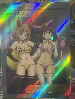 Pokemon Serena & MayAnime Waifu Custom DIY Trainer Art Sexy Pokemon card - Image 2
